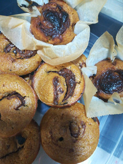 Una foto de Muffins de calabaza y Nutella