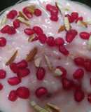 China Grass Pudding with Chopped nuts and Pomegranate seeds