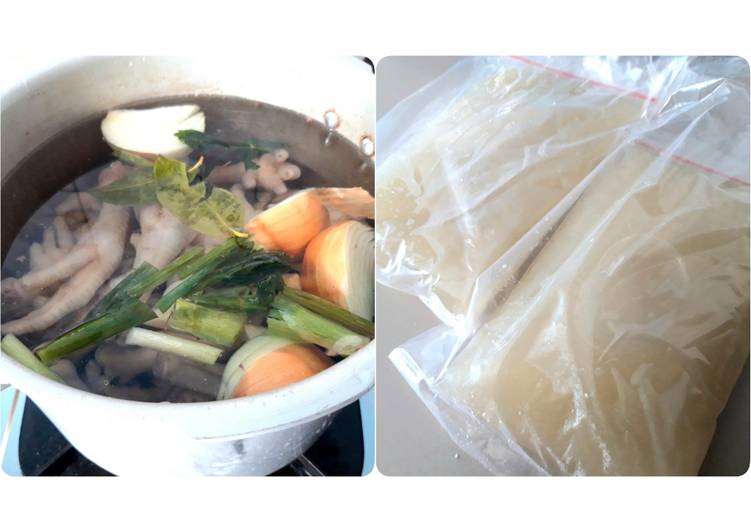 Resep Air Kaldu dari Ceker Ayam (untuk bahan kuah atau mpasi anak), Enak Banget