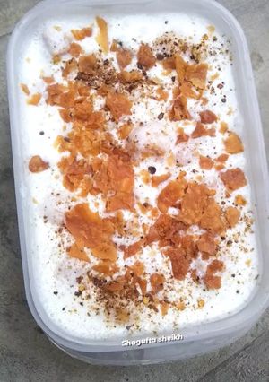 A picture of Fresco style Dahi barray.