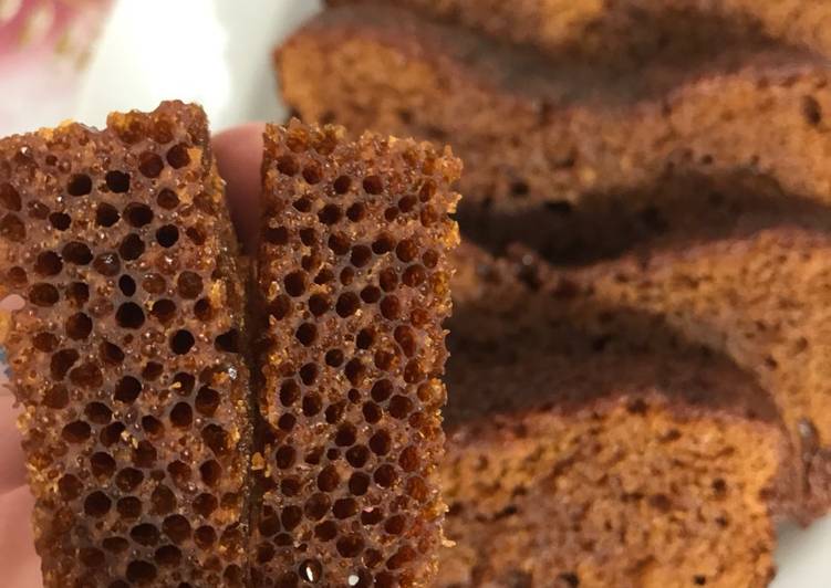 step by step buat Bolu caramel (sarang semut) yang enak