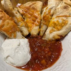 A picture of Shredded Beef “Cone”Burritos.