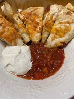 A picture of Shredded Beef “Cone”Burritos.