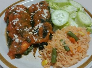 Una foto de Chiles rellenos de queso sin lamprear