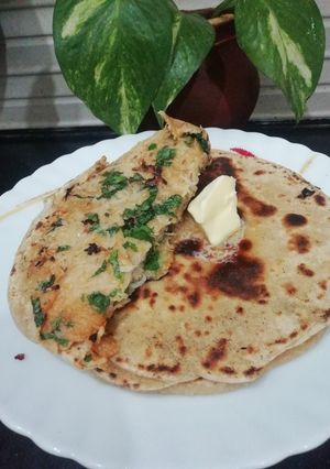 A picture of Radish Leaves Paratha.