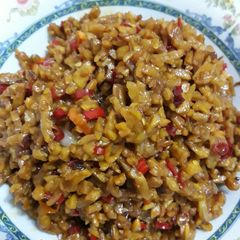 Saute Tempeh (soy bean cake) A picture of Saute Tempeh (soy bean cake).