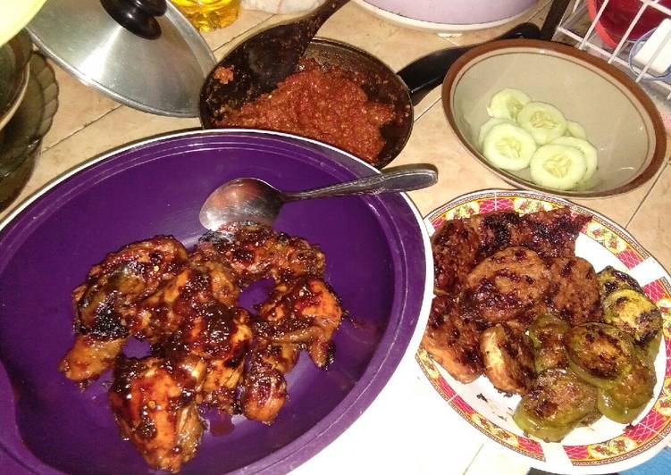 Ayam, Tempe dan Terong Bakar