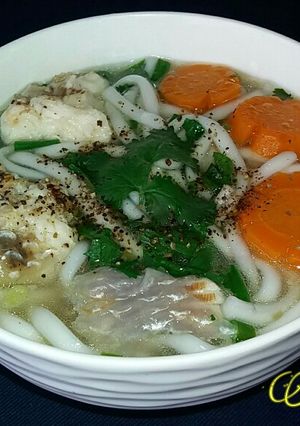 Hình của món Bánh canh cá diêu hồng.