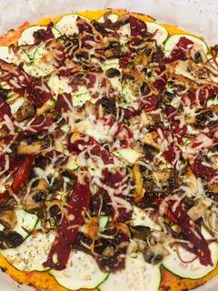Una foto de Pizza con base de calabaza (sin harina)