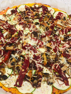 Una foto de Pizza con base de calabaza (sin harina)