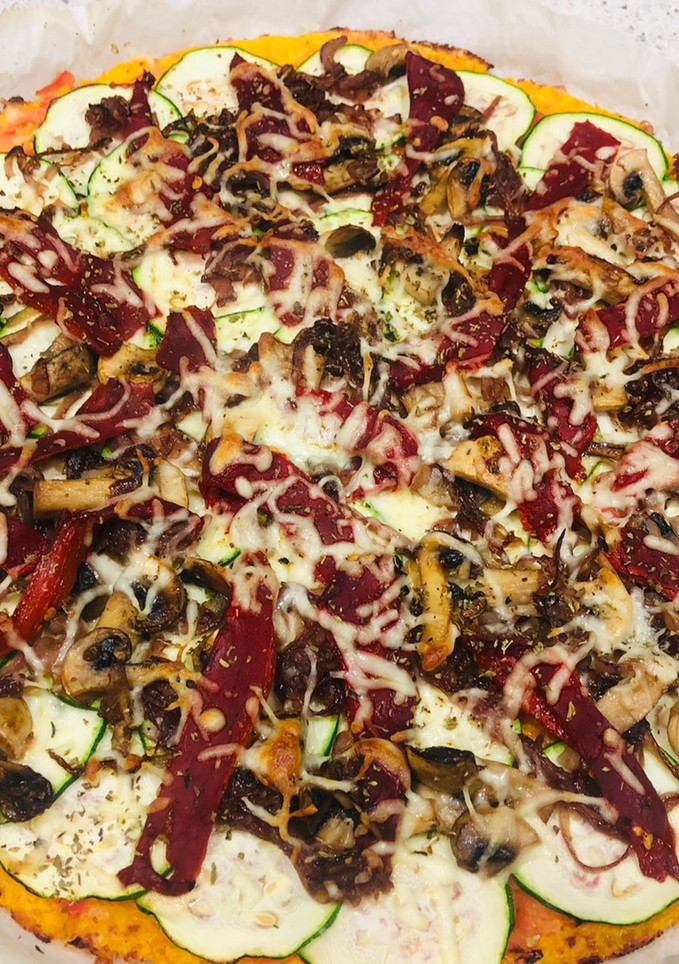 Una foto de Pizza con base de calabaza (sin harina)