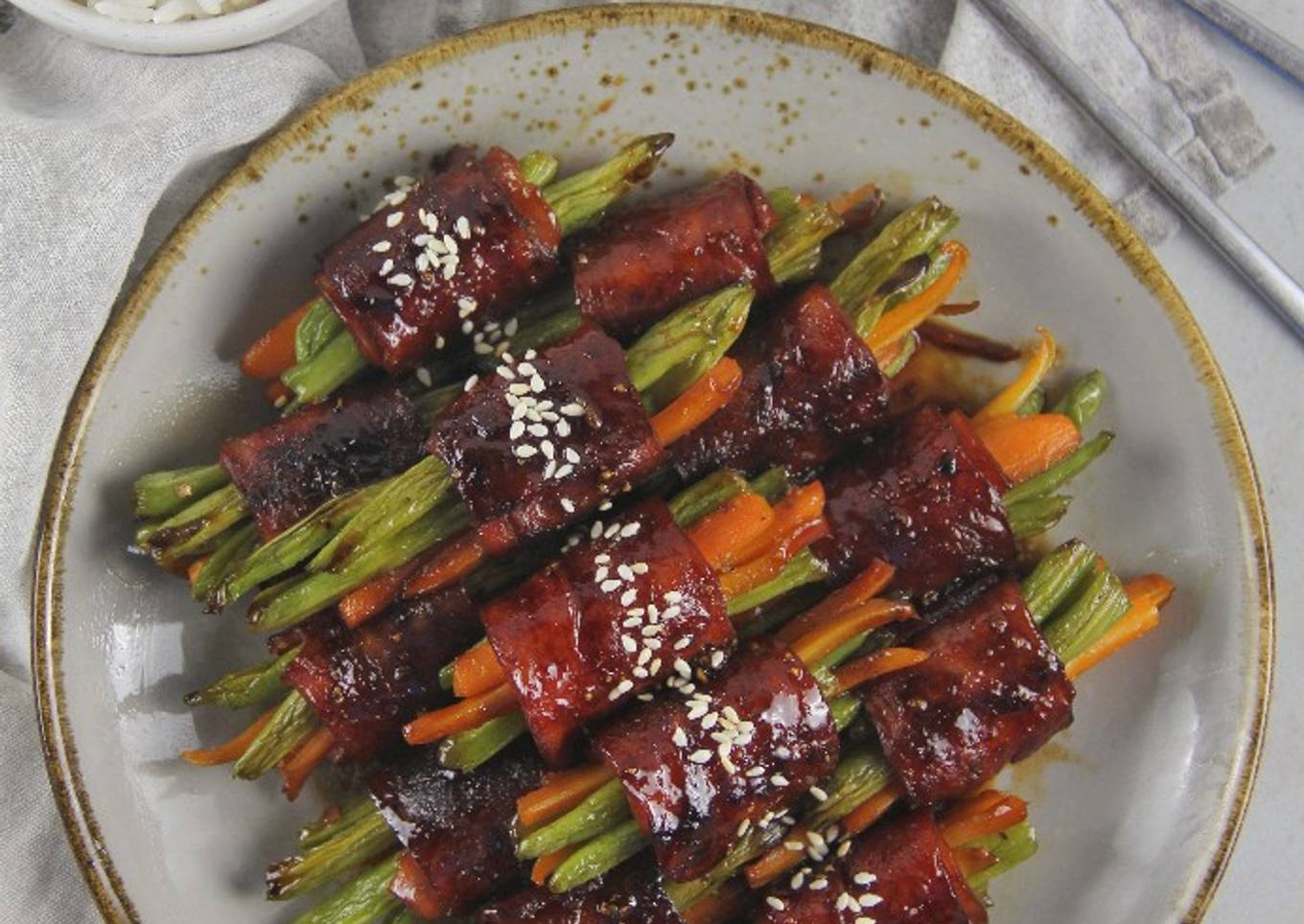 Teriyaki bacon rolls