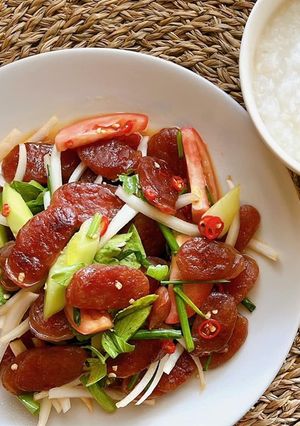 A picture of 👩🏽🍳👩🏻🍳10-min. Easy Thai Style Spicy Salad Eat with Boiled Rice •Street food |ThaiChef Food.