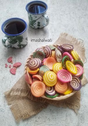 Foto resep Kue kuping gajah rainbow