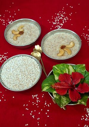A picture of Rajgira Kheer For Navratri Festival 🌼✨️🌼(Popped Ramdana Kheer)Popped Amarnath Kheer.