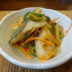 A picture of Fish Nanban Zuke  (Japanese style Escabeche).
