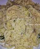Espagueti con crema y zucchini