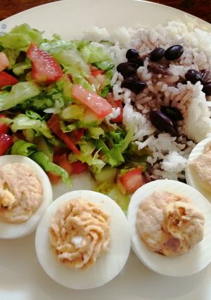 A picture of Tuna Stuffed Eggs.