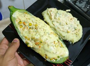 Una foto de Zapallo italiano Relleno Vegetariano