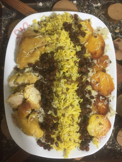 عکسی از دستور عدس پلو با مرغ