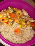 Salteado de Pollo con Verduras y Arroz Integral