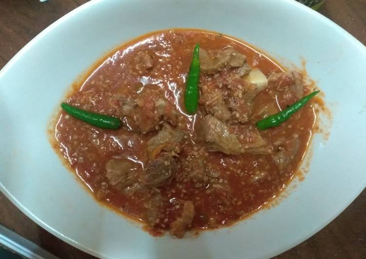 Steps to Prepare Homemade Sweet and spicy mutton#cookingwithtomatoesrecipecontest#4weeksch