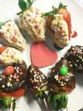 Fresas rellenas de crema con chocolates 🍓