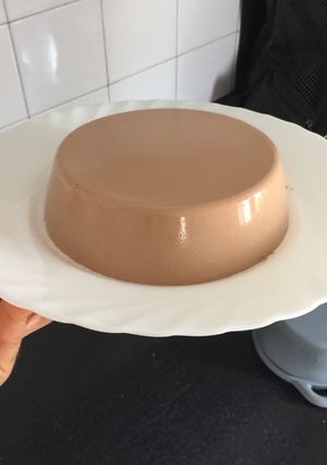 Una foto de Flan exquisito de proteína whey y avena