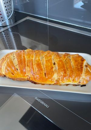 Une photo de Feuilleté poireaux saumon
