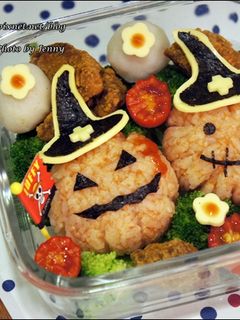 萬聖節南瓜造型便當 的食譜成品照片