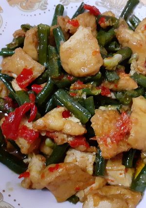 Foto resep Tumis simpel kacang panjang tahu