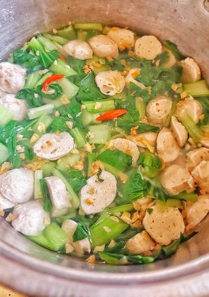 Foto resep Sup Pokchoy Bakso Ikan Simpel