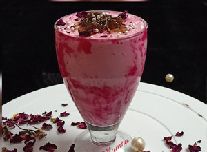 A picture of Rose Gulkand mousse.