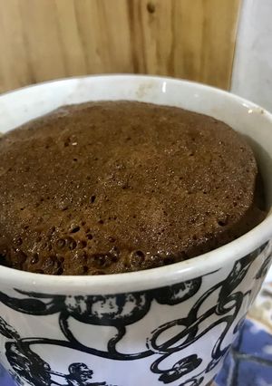 Una foto de Mug Cake de chocolate en microondas