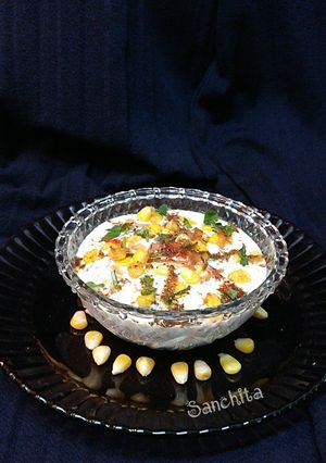 A picture of Corn and Onion Raita.