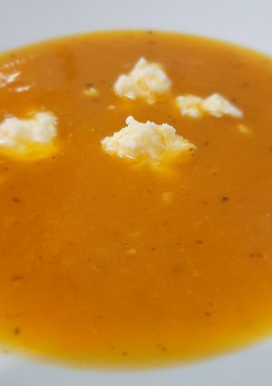 Una foto de Crema de zapallo y zanahoria