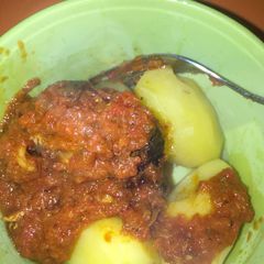 A picture of Boiled Irish Potato Chicken Stew.