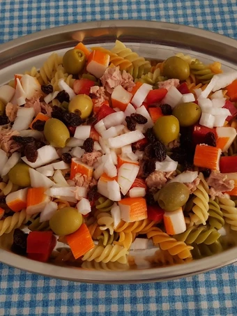 Pasos sencillos para Hacer Ensalada de pasta de colores  que Muy delicioso