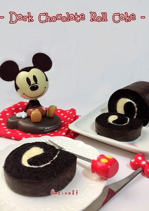 Foto resep Dark Choco Roll Cake with Cream Cheese Filling