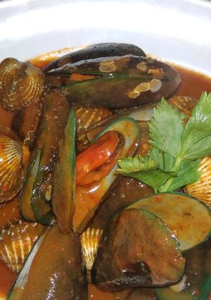 Foto resep Kerang dara vs kerang hijau saos padang