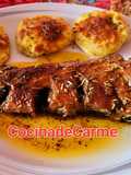 Asado de churrasco de cerdo especiado con chimichurri
