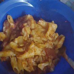 A picture of Crockpot baked ziti.