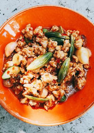 รูปของ หมูสับผัดน้ำพริกกะปิ