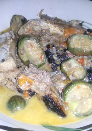 Foto resep Ikan Pari mix terong bulat pedas (bumbu putian)