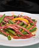 Bacon with Green Beans and Bell Peppers