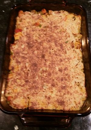 A picture of Keto chicken pie.