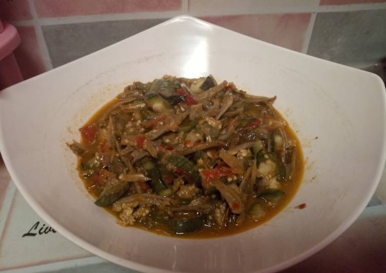 Teri Terong ijo bumbu pedas