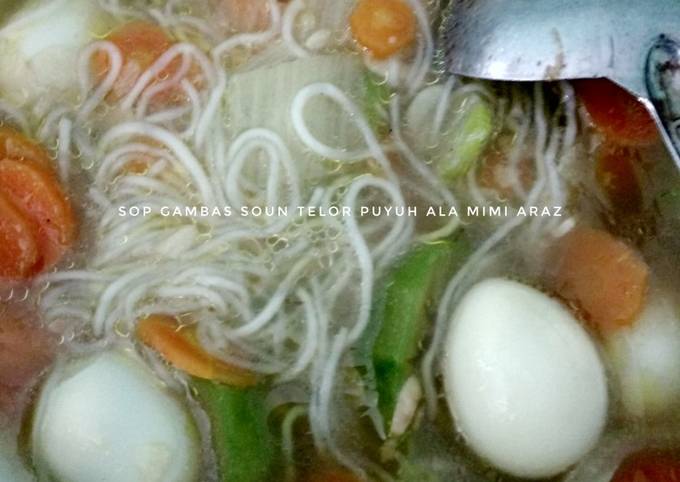 Cara Bikin Sop Gambas Soun Telor Puyuh Yang Enak