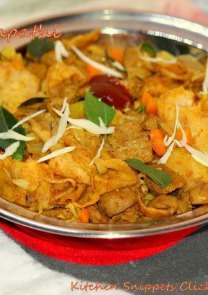 A picture of Kothu Chapathi.