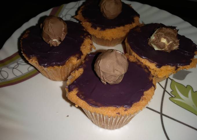 Orange muffins with chocolate ganache#valentines recipe